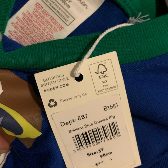 MINI BODEN kids boys SNUG FIT BLUE GUINEA PIG SHORT JOHN PAJAMAS - Picture 5 of 6